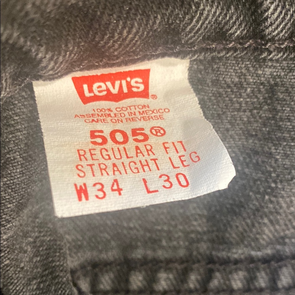Levi's 505 Regular Fit Straight Leg Jeans in Charcoal Gray - Picture 3 of 6